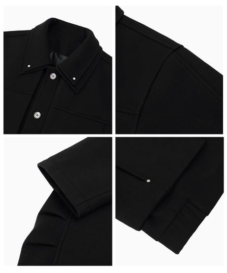 LAYERED WOOL MIX JACKET /2color