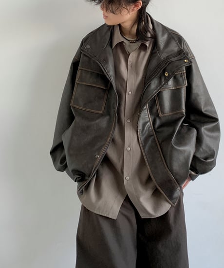 VINTAGE FAKE LEATHER RIDERS /2color
