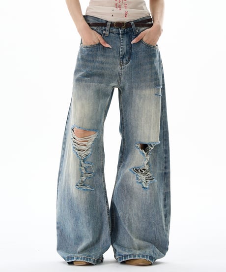 90S WIDE LEG DENIM（with damage）