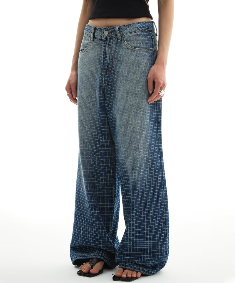 urban edge アーバンエッジ グリッドワイドデニムパンツ Lサイズ 即納】GRID WIDE DENIM PANTS | Urban Edge