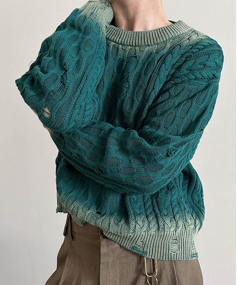 トップス notdyed Design sweat ステッチデザインニットトップス｜WOMEN｜250ISB70-299B｜AZUL