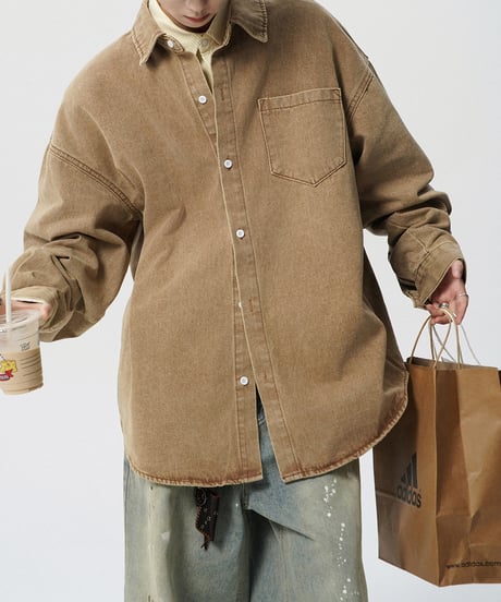 VINTAGE WASH DENIM SHIRT /3color