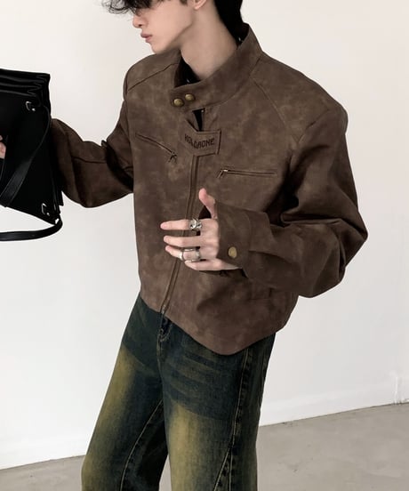 FAUX LEATHER SINGLE RIDERS /2color