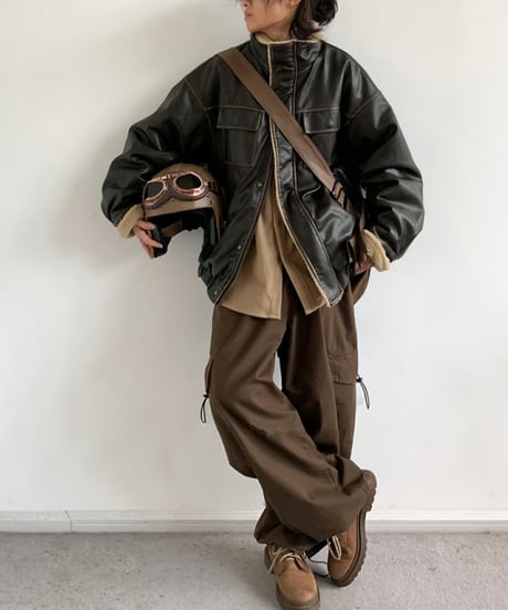 FAUX LEATHER BOA JACKET