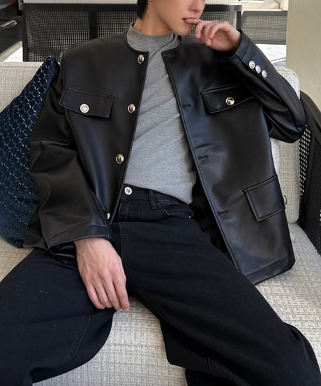 FAUX LEATHER SHORT JACKET