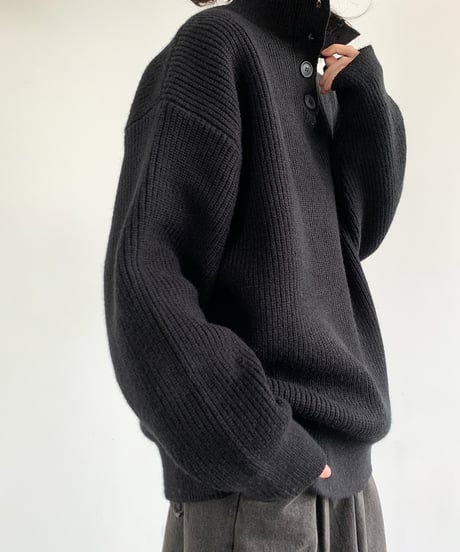 HALF BUTTON LOOSE TURTLE /3color