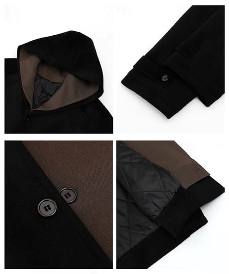 WOOL-MIX LAYERED SHORT COAT /2color