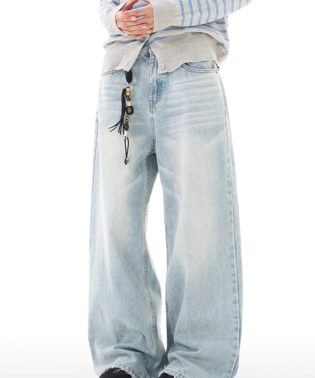 LOOSE BAGGY WASHED JEANS