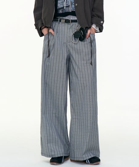 URBAN CHECK WIDE PANTS