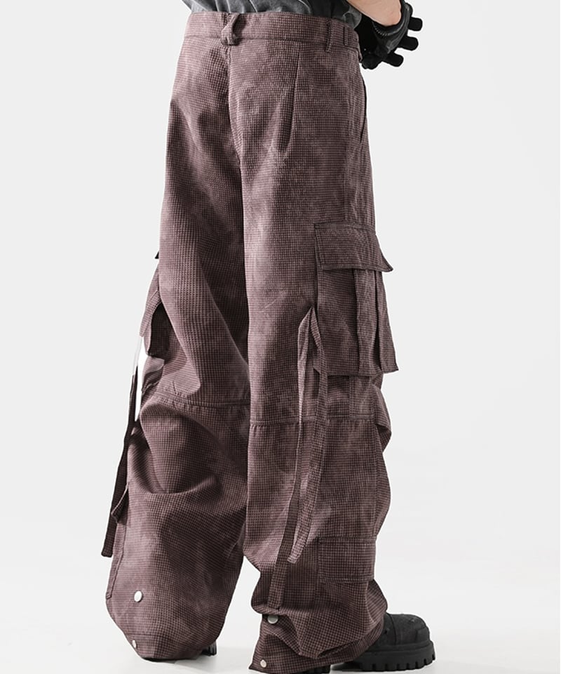 lig. wide cargo pants ワイドカーゴパンツグレー NAVY（ファッション） カーゴパンツ WIDE CARGO PANTS ワイド