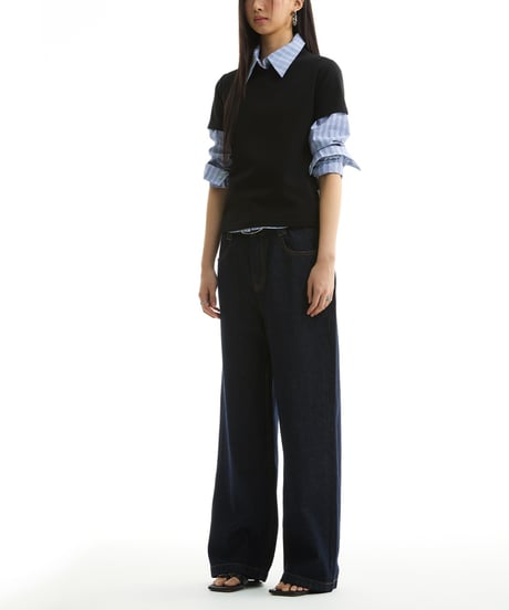 WIDE STRAIGHT BLUE JEANS