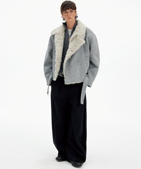 WOOLBOA BELTED JACKET /2color