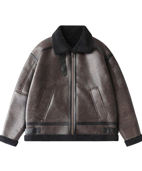 VINTAGE PILOT LEATHER JACKET /2color
