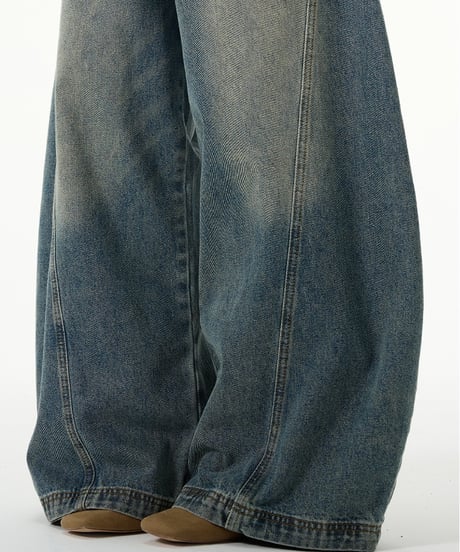 WASHED WIDE LEG JEANS(25SSMODEL)