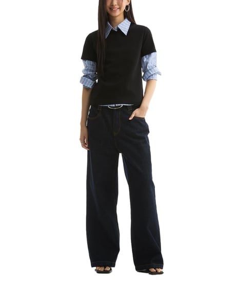 WIDE STRAIGHT BLUE JEANS