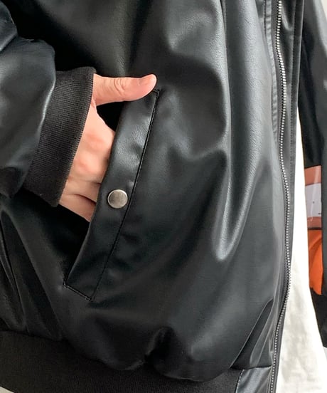 FAUX LEATHER HOODED BLOUSON