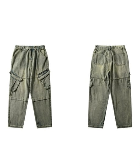 VINTAGE WASH CARGO DENIM /3color