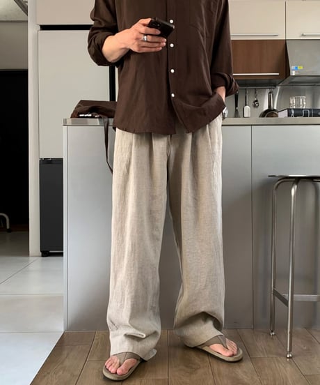 LINEN BLEND FLOW PANTS /2color