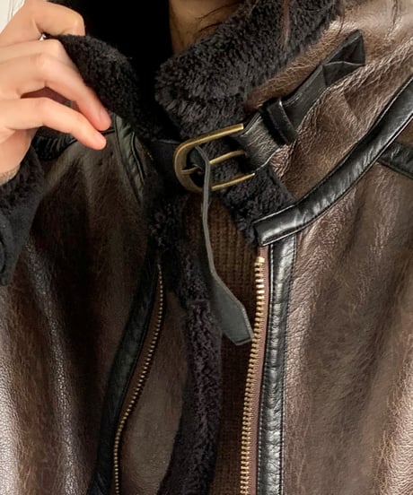 VINTAGE PILOT LEATHER JACKET /2color