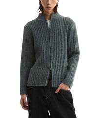 ASYMMETRIC KNIT SHORT JACKET /2color