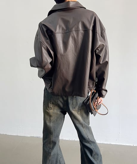 HIGH-END FAUX LEATHER JACKET /2color