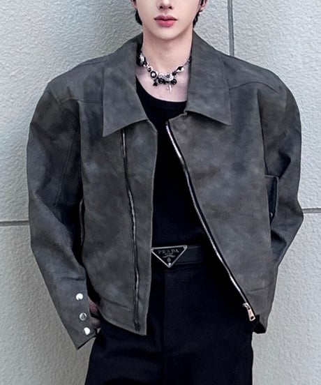 SHORT FAUX LEATHER RIDERS /2color