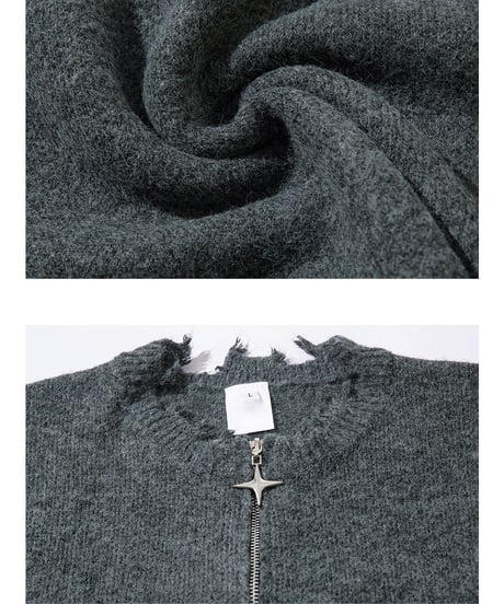 ASHNOISE HALF ZIP KNIT /2color
