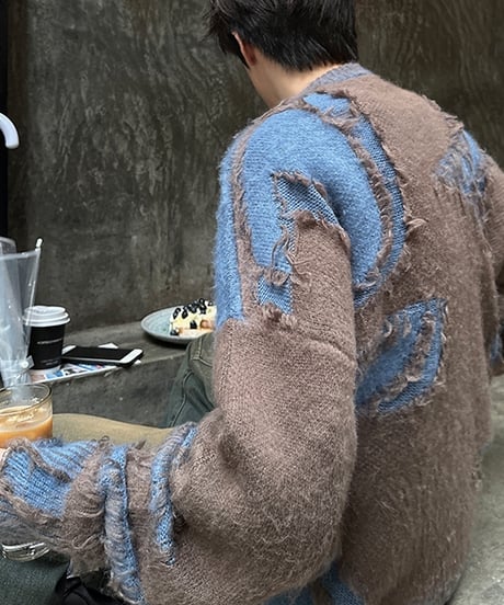 WOOL-MIX SPLICING LOOSE KNIT