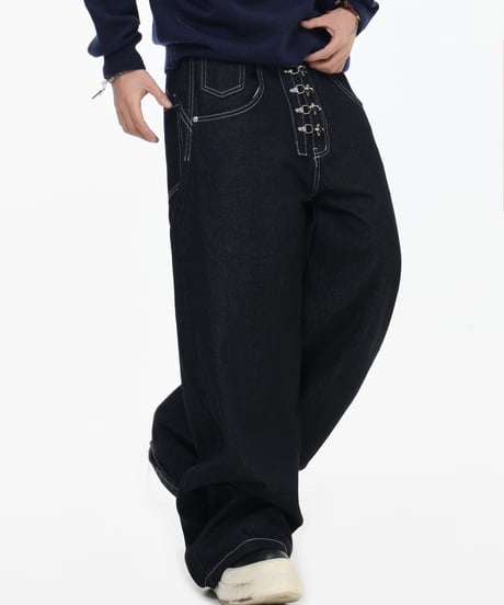 METAL TOGGLE WIDE DENIM