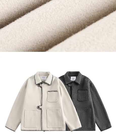 WOOL-LIKE EDGE STITCH COAT /2color