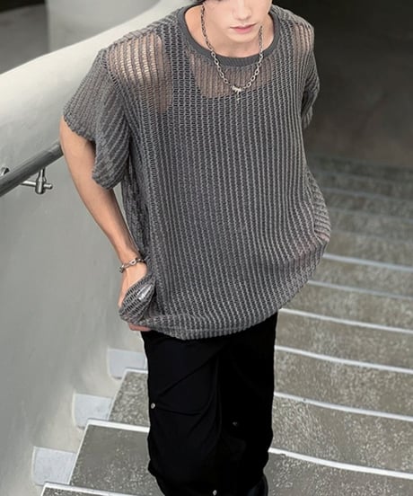 OVERSIZED MESH T-SHIRT /2color