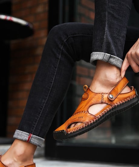 REAL LEATHER FISHERMAN SANDALS /3color