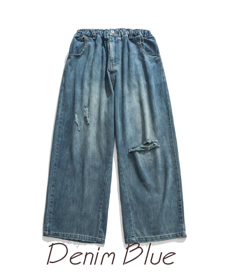 WIDE DAMAGE JEANS /2color