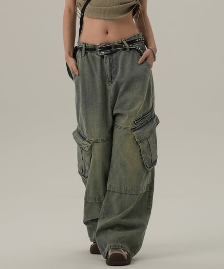 VINTAGE WASH CARGO DENIM /3color