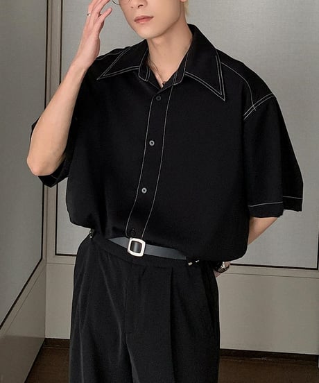 LOOSE DRAPE STITCH SHIRT /5color