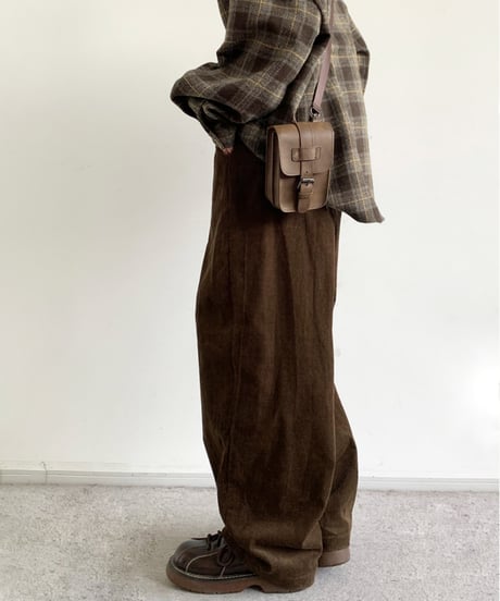 CORDUROY WIDE TUCK PANTS /2color