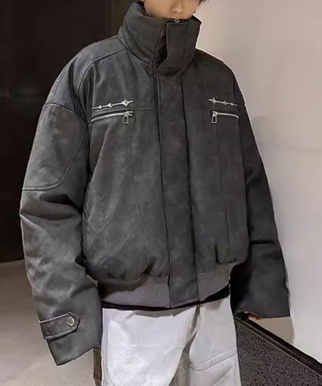 FAUX LEATHER DOWN BLOUSON /2color