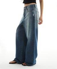 【即納】GRID WIDE DENIM PANTS