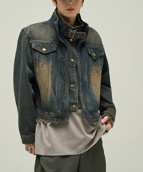 CROPPED DENIM RIDERS JACKET
