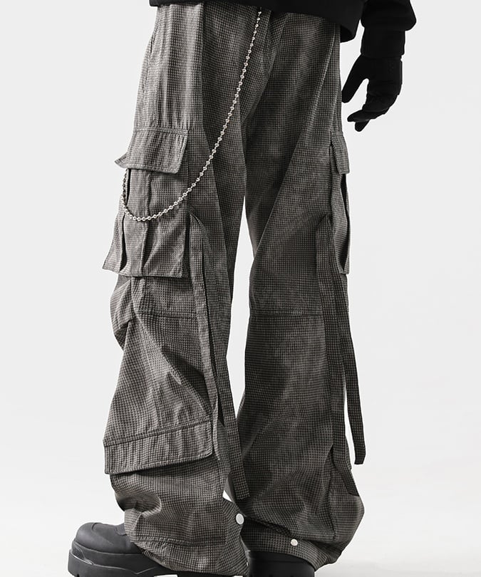 パンツ PU Coated Wide-Leg Cargo Pants PU Coated Wide-Leg Cargo Pants WN11369 – WONDER NOAH