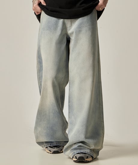 RETRO DRAPE WIDE JEANS