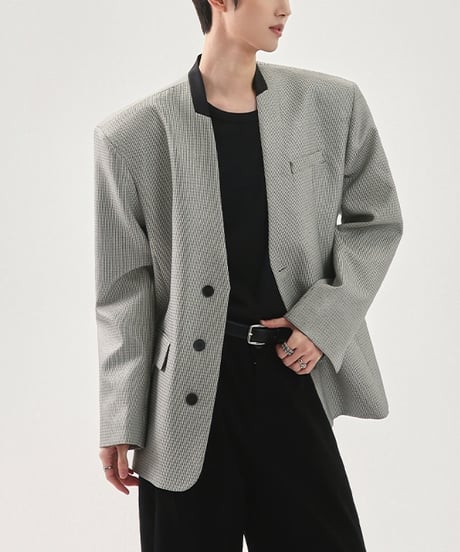 MONOCHROME NO-COLLAR JACKET