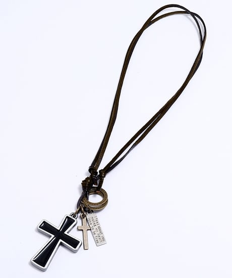 RETRO CROSS LEATHER CHOKER