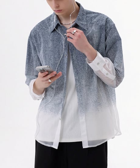 【予約販売】MISTFADE DENIM SHEER SHIRT