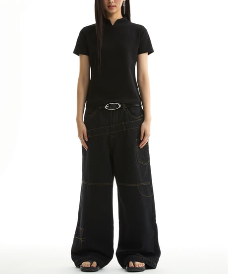 TWISTED STITCH WIDE DENIM