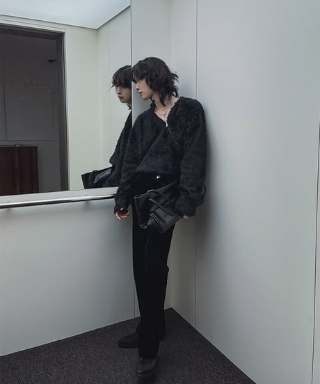 MINKWAVE CROSS ZIP KNIT /2color