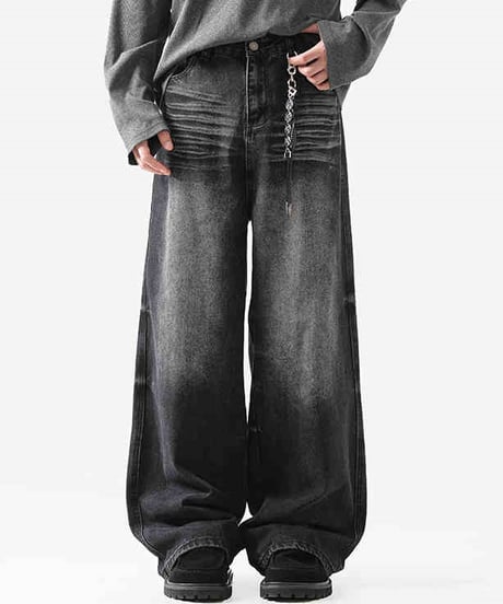 WAVY WASHED WIDE DENIM /2color