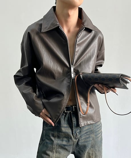 HIGH-END FAUX LEATHER JACKET /2color