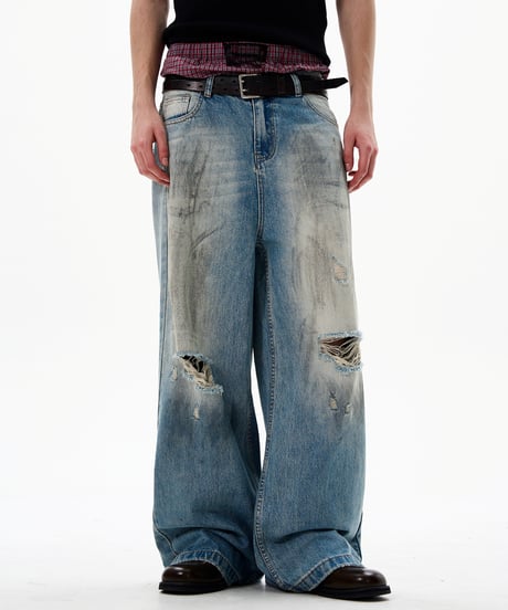 BROKENEDGE BAGGY DENIM（Dirty）