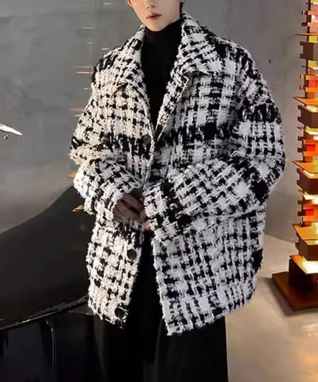 ROUGH GRID TWEED JACKET